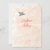 Hübsche Vintage Rosa Bluebird Border Wedding Einladung (Rückseite)