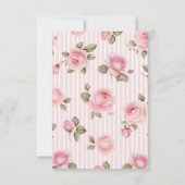 Hübsche Vintage rosa Blume Brautparty Dankeskarte (Rückseite)