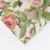 Hübsche Vintage rosa Rosen Fleecedecke (Ecke)