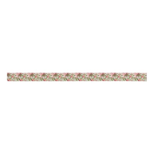 Hübsche Vintage rosa Rosen Ripsband (Vorderseite)