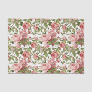 Hübsche Vintage rosa Rosen Seidenpapier