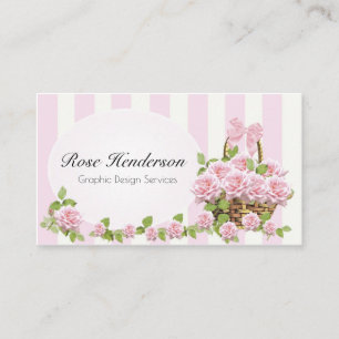 Hübsche Vintage-Rosa-Rosen Weibliche Blumen Visitenkarte