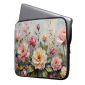 Hübsche Vintage Rosa- und Crestegarten Rose Art Laptopschutzhülle (Vorderseite Links)