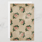 Hübsche Vintage Rose Blumenmuster Zubehör Briefpapier (Vorne/Hinten)