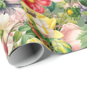 Hübsche Vintage Rose Floral Medley Geschenkpapier (Rolleneckpunkt)