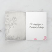 Hübsche Vintage Rose und Kaninchen zum Geburtstag Karte (Innenseite)