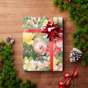 Hübsche Vintage-Rosen-Blumenmischung Geschenkpapier