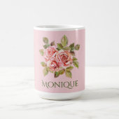 Hübsche Vintage Rosensteine Personalisiert Kaffeetasse (Mittel)