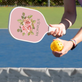Hübsche Vintage Rosensteine Personalisiert Pickleball Schläger
