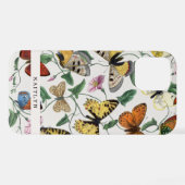 Hübsche Vintage Schmetterlinge | Name iPhone Hülle (Rückseite (Horizontal))