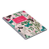 Hübsche Vintage Schmetterlinge Rosa Aquamariner Na Notizblock (Rechte Seite)