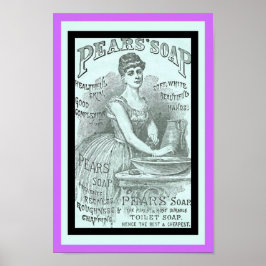 Hübsche Vintage Seife Ad Hand Waschkopie c. 1880 Poster