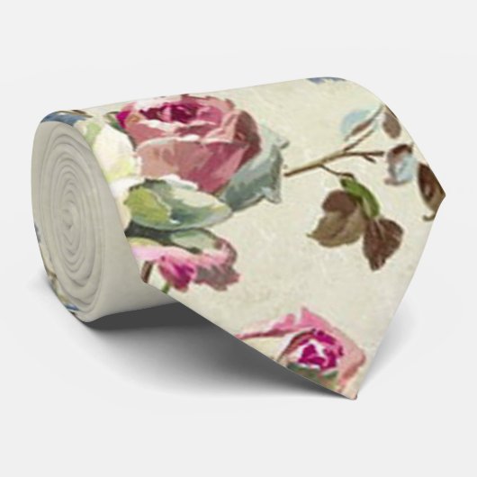 Hübsche Vintage Tapete Rose Knospen Krawatte (Gerollt)