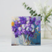 Hübsche Vintage violette Blumen (Stehend Vorderseite)