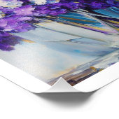 Hübsche Vintage violette Blumen Fotodruck (Ecke)