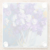 Hübsche Vintage violette Blumen Glasuntersetzer (Rückseite)