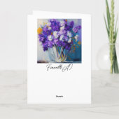 Hübsche Vintage violette Blumen | Happy Birthday Karte (Rückseite)