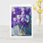 Hübsche Vintage violette Blumen | Happy Birthday Karte (Gelbe Blume)