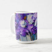 Hübsche Vintage violette Blumen Kaffeetasse (Vorderseite Links)