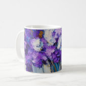 Hübsche Vintage violette Blumen Kaffeetasse (Vorderseite Links)