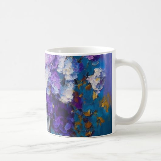 Hübsche Vintage violette Blumen Kaffeetasse (Rechts)