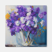 Hübsche Vintage violette Blumen Magnet (Vorne)