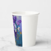 Hübsche Vintage violette Blumen Pappbecher (Links)