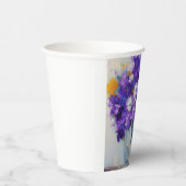 Hübsche Vintage violette Blumen Pappbecher (Rechts)