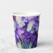 Hübsche Vintage violette Blumen Pappbecher (Links)