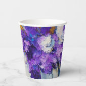 Hübsche Vintage violette Blumen Pappbecher (Vorderseite)