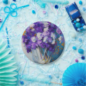 Hübsche Vintage violette Blumen Pappteller (Party)