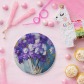 Hübsche Vintage violette Blumen Pappteller (Party)