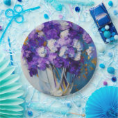 Hübsche Vintage violette Blumen Pappteller (Party)
