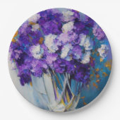 Hübsche Vintage violette Blumen Pappteller (Vorderseite)