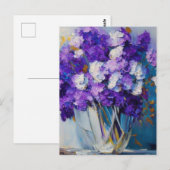 Hübsche Vintage violette Blumen Postkarte (Vorne/Hinten)