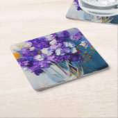 Hübsche Vintage violette Blumen Rechteckiger Pappuntersetzer (angewinkelt)