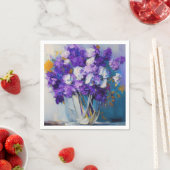 Hübsche Vintage violette Blumen Serviette (Beispiel)