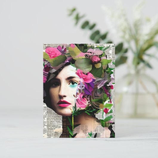 Hübsche Vintage weibliche Papierkollektion Postkarte (Stehend Vorderseite)