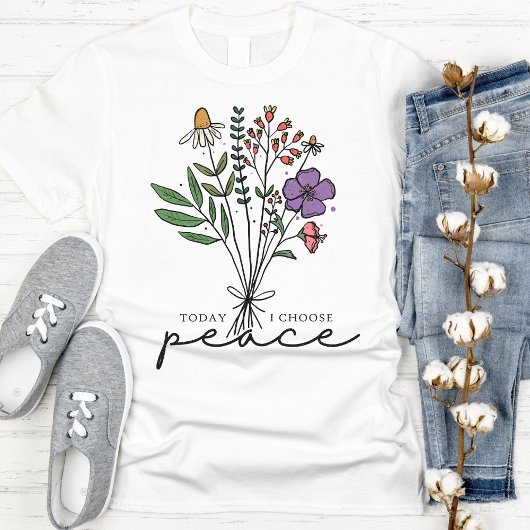 Hübsche Vintage Wildblumen Frieden T-Shirt