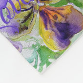 Hübsche Viola Blume Lila Muster Liebe Fleecedecke (Ecke)