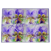 Hübsche Viola Blume Lila Muster Liebe Große Geschenktüte (Vorderseite)