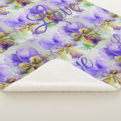 Hübsche Viola Blume Lila Muster Liebe Sherpadecke (3/4)