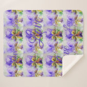 Hübsche Viola Blume Lila Muster Liebe Sherpadecke (Vorderseite (Horizontal))