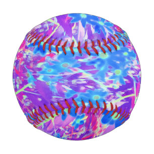 Hübsche Violett-Blau- und Limettengrüne Blume Baseball