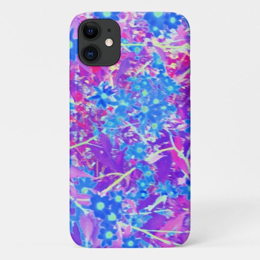 Hübsche Violett-Blau- und Limettengrüne Blume Case-Mate iPhone Hülle (Rückseite)