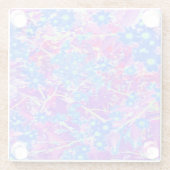 Hübsche Violett-Blau- und Limettengrüne Blume Glasuntersetzer (Rückseite)