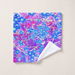 Hübsche Violett-Blau- und Limettengrüne Blume Waschlappen