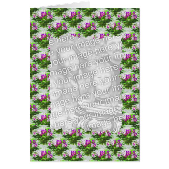 Hübsche Violett-Blume rahmen Ihre Fotokarte (Vorne)