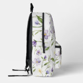 Hübsche violette Blumen Bedruckter Rucksack (Links)