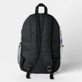 Hübsche violette Blumen Bedruckter Rucksack (Rückseite)
